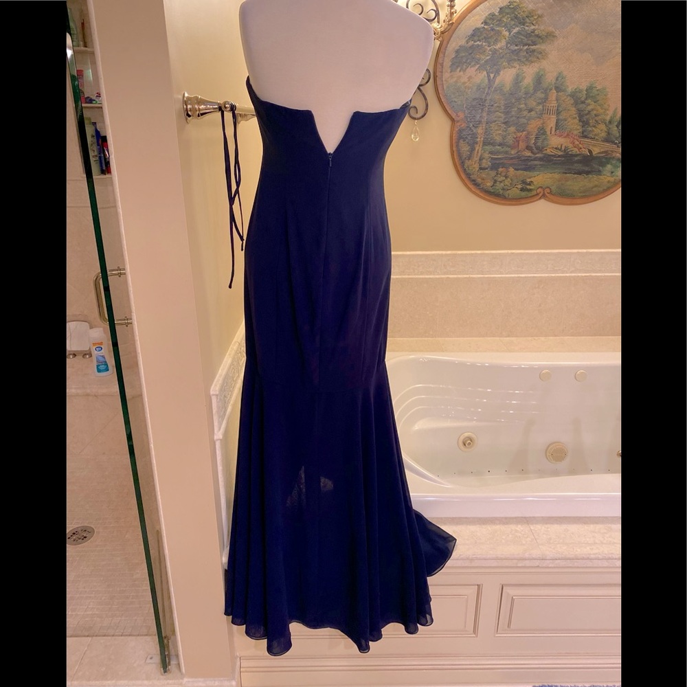 Classic Brand New After Six Navy Strapless Dress beautiful sexy bottom - Picture 4 of 14